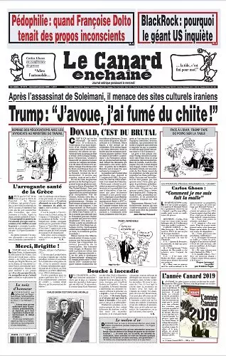 Le canard enchaîné N° 5174 du Mercredi 08 Janvier 2020  [Journaux]