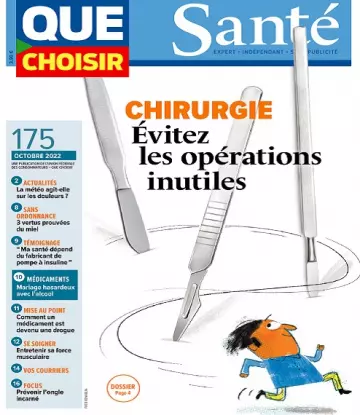 Que Choisir Santé N°175 – Octobre 2022  [Magazines]