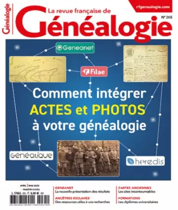 La Revue Française De Généalogie N°265 – Avril-Mai 2023  [Magazines]